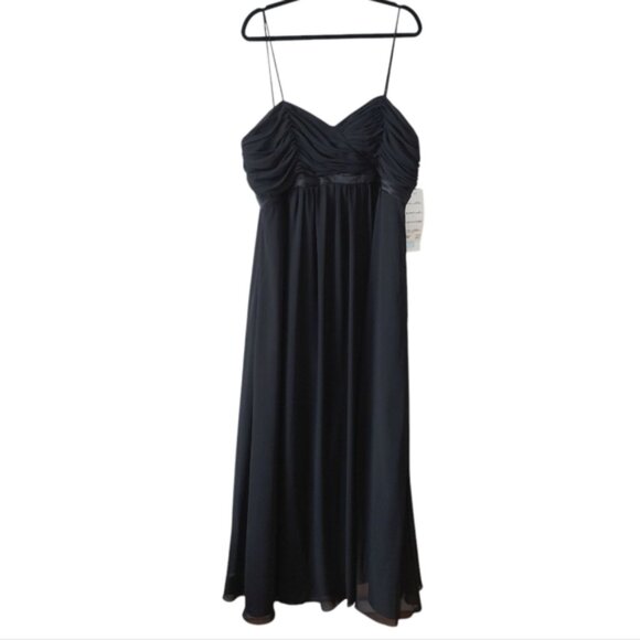 Tutto Bene Formal Evening Wear Dress Plus Size 18 Black Sleeveless Spaghetti - Picture 1 of 12